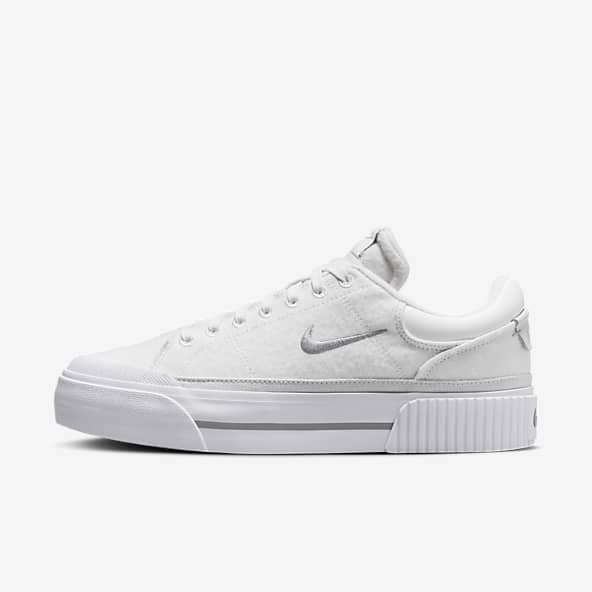 All white tennis shoes nike online